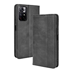 Handytasche Stand Schutzhülle Flip Leder Hülle BY4 für Xiaomi Redmi Note 11S 5G Schwarz
