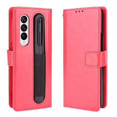 Handytasche Stand Schutzhülle Flip Leder Hülle BY5 für Samsung Galaxy Z Fold4 5G Rot