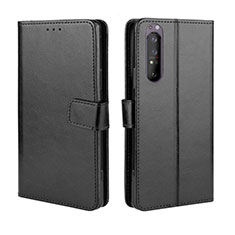 Handytasche Stand Schutzhülle Flip Leder Hülle BY5 für Sony Xperia 1 II Schwarz