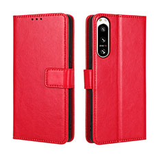 Handytasche Stand Schutzhülle Flip Leder Hülle BY5 für Sony Xperia 5 IV Rot