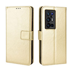 Handytasche Stand Schutzhülle Flip Leder Hülle BY5 für Vivo X70 Pro+ Plus 5G Gold