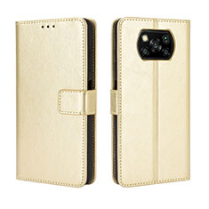 Handytasche Stand Schutzhülle Flip Leder Hülle BY5 für Xiaomi Poco X3 NFC Gold