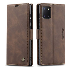 Handytasche Stand Schutzhülle Flip Leder Hülle C01S für Samsung Galaxy A81 Braun