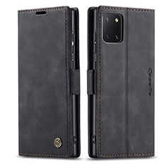 Handytasche Stand Schutzhülle Flip Leder Hülle C01S für Samsung Galaxy A81 Schwarz