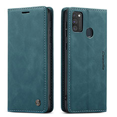 Handytasche Stand Schutzhülle Flip Leder Hülle C01S für Samsung Galaxy M21 Blau