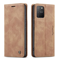 Handytasche Stand Schutzhülle Flip Leder Hülle C01S für Samsung Galaxy S10 Lite Hellbraun