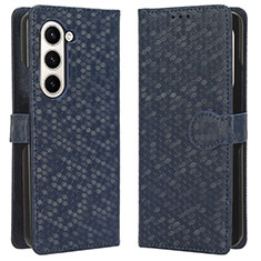 Handytasche Stand Schutzhülle Flip Leder Hülle C01X für Samsung Galaxy Z Fold5 5G Blau