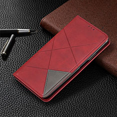 Handytasche Stand Schutzhülle Flip Leder Hülle C02 für Xiaomi Redmi Note 9 Rot