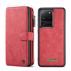 Handytasche Stand Schutzhülle Flip Leder Hülle C02S für Samsung Galaxy S20 Ultra 5G Rot