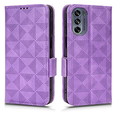 Handytasche Stand Schutzhülle Flip Leder Hülle C02X für Motorola Moto G62 5G Violett