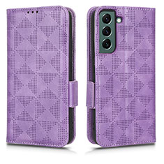 Handytasche Stand Schutzhülle Flip Leder Hülle C02X für Samsung Galaxy S25 5G Violett
