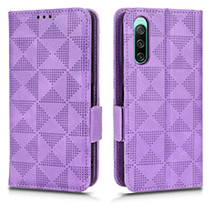 Handytasche Stand Schutzhülle Flip Leder Hülle C02X für Sony Xperia 10 V Violett