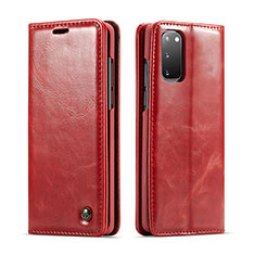 Handytasche Stand Schutzhülle Flip Leder Hülle C03S für Samsung Galaxy S20 5G Rot