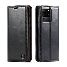 Handytasche Stand Schutzhülle Flip Leder Hülle C03S für Samsung Galaxy S20 Ultra Schwarz