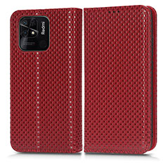 Handytasche Stand Schutzhülle Flip Leder Hülle C03X für Xiaomi Redmi 10 India Rot