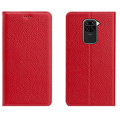 Handytasche Stand Schutzhülle Flip Leder Hülle C04 für Xiaomi Redmi Note 9 Rot