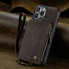 Handytasche Stand Schutzhülle Flip Leder Hülle C05S für Apple iPhone 14 Pro Max Braun