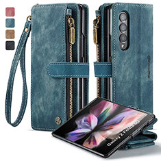 Handytasche Stand Schutzhülle Flip Leder Hülle C05S für Samsung Galaxy Z Fold4 5G Blau