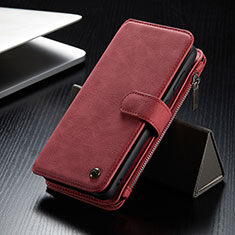 Handytasche Stand Schutzhülle Flip Leder Hülle C12S für Samsung Galaxy S21 5G Rot