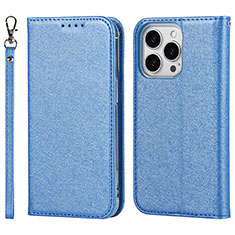 Handytasche Stand Schutzhülle Flip Leder Hülle D01T für Apple iPhone 13 Pro Blau