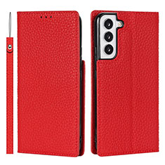 Handytasche Stand Schutzhülle Flip Leder Hülle D01T für Samsung Galaxy S22 Plus 5G Rot