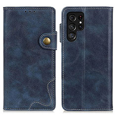 Handytasche Stand Schutzhülle Flip Leder Hülle D01Y für Samsung Galaxy S24 Ultra 5G Blau
