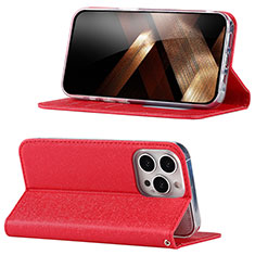 Handytasche Stand Schutzhülle Flip Leder Hülle D02T für Apple iPhone 13 Pro Rot