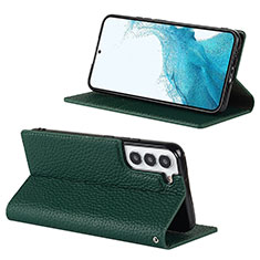 Handytasche Stand Schutzhülle Flip Leder Hülle D02T für Samsung Galaxy S21 5G Grün