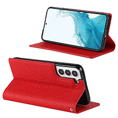 Handytasche Stand Schutzhülle Flip Leder Hülle D02T für Samsung Galaxy S22 Plus 5G Rot