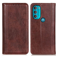 Handytasche Stand Schutzhülle Flip Leder Hülle D03Y für Motorola Moto G71 5G Braun