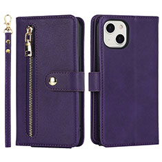 Handytasche Stand Schutzhülle Flip Leder Hülle D06T für Apple iPhone 13 Violett