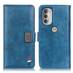 Handytasche Stand Schutzhülle Flip Leder Hülle D06Y für Motorola Moto G51 5G Blau