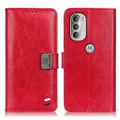 Handytasche Stand Schutzhülle Flip Leder Hülle D06Y für Motorola Moto G51 5G Rot