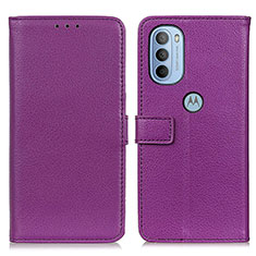 Handytasche Stand Schutzhülle Flip Leder Hülle D09Y für Motorola Moto G31 Violett