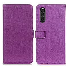 Handytasche Stand Schutzhülle Flip Leder Hülle D09Y für Sony Xperia 10 III Violett