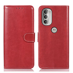 Handytasche Stand Schutzhülle Flip Leder Hülle D10Y für Motorola Moto G51 5G Rot