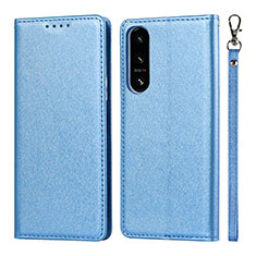 Handytasche Stand Schutzhülle Flip Leder Hülle DT1 für Sony Xperia 5 IV Blau