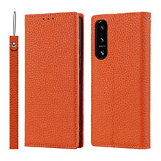Handytasche Stand Schutzhülle Flip Leder Hülle DT2 für Sony Xperia 5 IV Orange