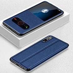 Handytasche Stand Schutzhülle Flip Leder Hülle für Huawei Enjoy 10e Blau