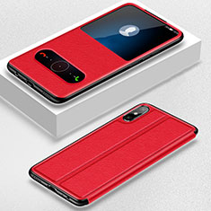 Handytasche Stand Schutzhülle Flip Leder Hülle für Huawei Enjoy 10e Rot