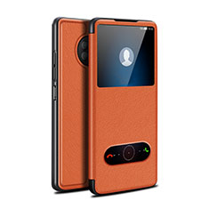 Handytasche Stand Schutzhülle Flip Leder Hülle für Huawei Enjoy 20 Plus 5G Orange