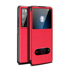 Handytasche Stand Schutzhülle Flip Leder Hülle für Huawei Enjoy Z 5G Rot