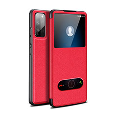 Handytasche Stand Schutzhülle Flip Leder Hülle für Huawei Honor 30 Lite 5G Rot