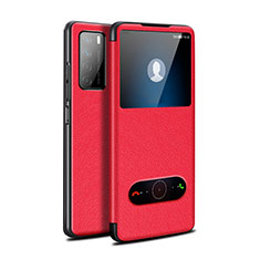 Handytasche Stand Schutzhülle Flip Leder Hülle für Huawei Honor Play4 5G Rot