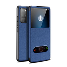 Handytasche Stand Schutzhülle Flip Leder Hülle für Huawei Honor Play4 Pro 5G Blau