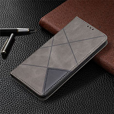 Handytasche Stand Schutzhülle Flip Leder Hülle für Nokia 3.4 Grau