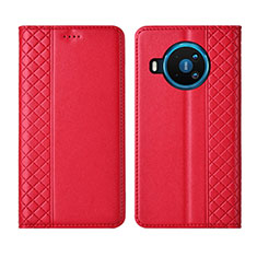 Handytasche Stand Schutzhülle Flip Leder Hülle für Nokia 8.3 5G Rot