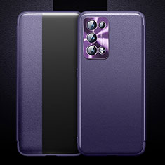 Handytasche Stand Schutzhülle Flip Leder Hülle für Oppo Reno6 Pro+ Plus 5G Violett