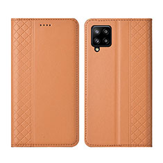 Handytasche Stand Schutzhülle Flip Leder Hülle für Samsung Galaxy A42 5G Orange