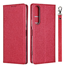 Handytasche Stand Schutzhülle Flip Leder Hülle für Sony Xperia 1 II Rot